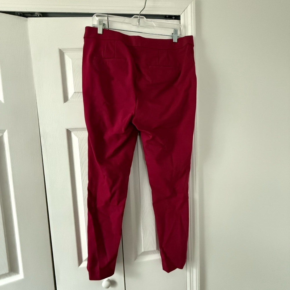 High-Rise Loft Skinny Raspberry-colored  Ankle Pants